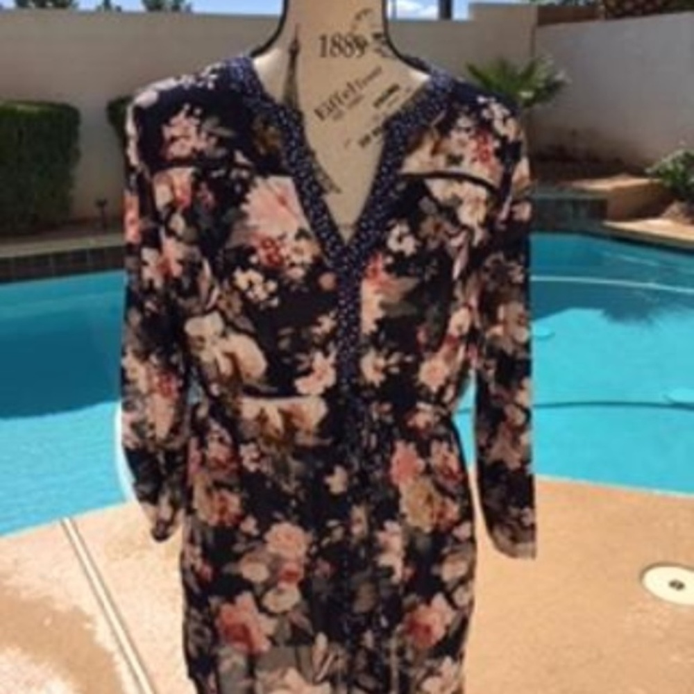 SIRENLILY MULTI-COLOR FLORAL MATERNITY BLOUSE XL